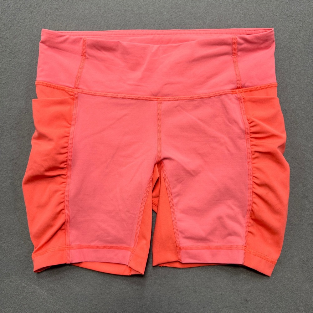 Lululemon Speed Shorts Women's 4 Coral Pink High Rise Stretch Running Biking